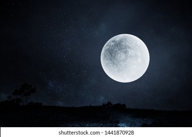 Full Moon Night Sky Background