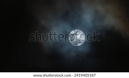 Full moon on a cloudy night