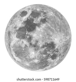 Full Moon On A White Background