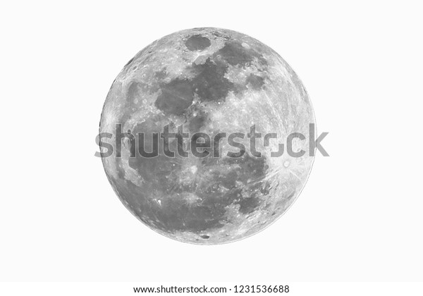 Full moon on white background.