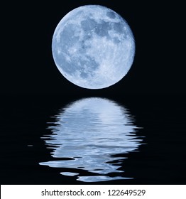 Full Moon Over Cold Night Water