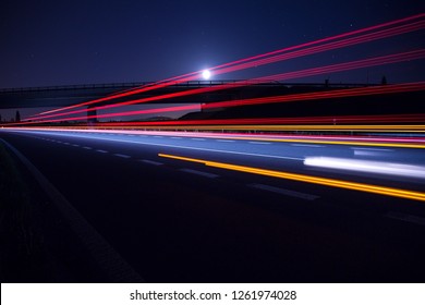  Full Moon Over Highway, Bypass Of The City Kolín, Czech Republic, European Union