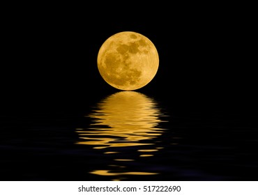 Full Moon Over Night Water