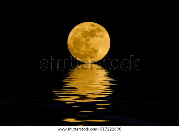 Full moon over night
water