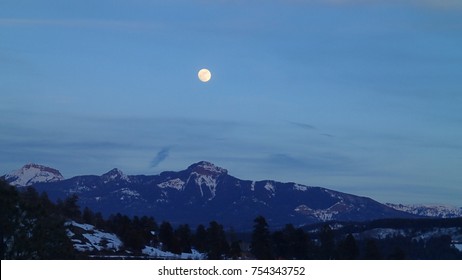 Full Moon Over Rocky Mountains Winter Stock Photo 754343752 | Shutterstock