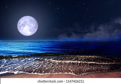 Full Moon Over The Sea