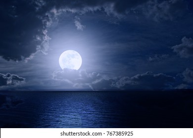 Moon Over Sea Images Stock Photos Vectors Shutterstock