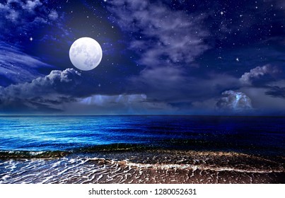 2,979 Moon stars over water Images, Stock Photos & Vectors | Shutterstock