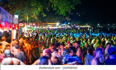 Full Moon Party At Koh Phangan Suratthani  Thailand 26 August 2018 