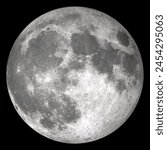 Full Moon (Moon Phase), "Elements of this image furnished by NASA ", isolated black background