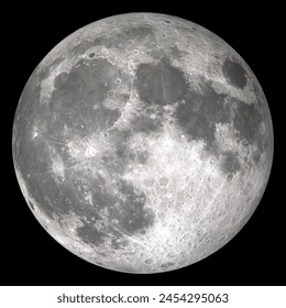 Full Moon (Moon Phase), "Elements of this image furnished by NASA ", isolated black background - Powered by Shutterstock