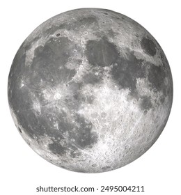 Full Moon (Moon Phase), "Elements of this image furnished by NASA ", isolated white background. - Powered by Shutterstock