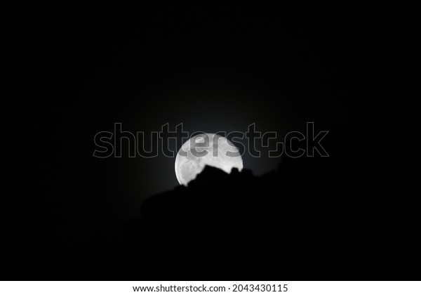 Full moon photo from the valley of moon valley,\
saudi arabia