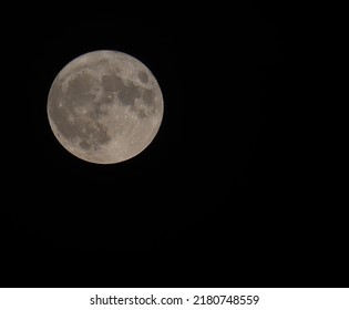 full moon and there are also many craters with the background of the black sky at midnight - Shutterstock ID 2180748559