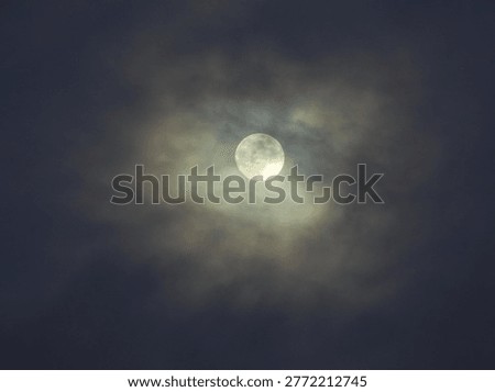 Full Moon through clouds. Silicon Valley