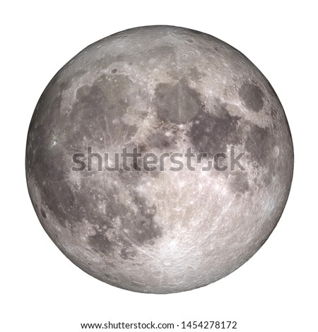 Full Moon view from space isolated on white background. (Elements of this image furnished by NASA.)