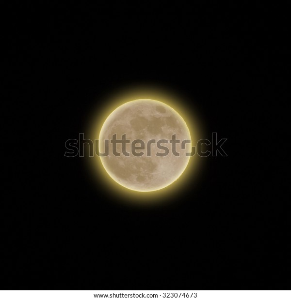 Full moon with yellow\
glow