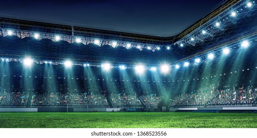 Full Night Football Arena Lights Stock Photo 1368523556 | Shutterstock