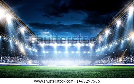 Full night football arena in lights