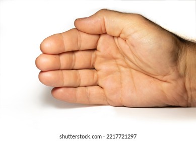 Full Open Human Hand With Joined Fingers