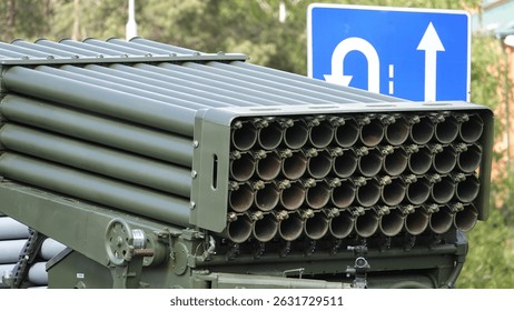 Full package of Grad multiple rocket launchers - 40 rocket launchers in a loaded condition