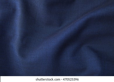 A Full Page Close Up Of Rich Blue Suit Material Texture