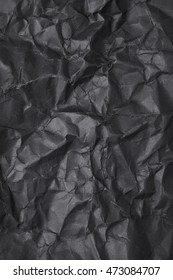 A Full Page Of Scrunched Up Black Wrapping Paper Texture