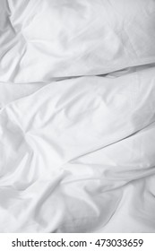 A Full Page Of White Creased Duvet Texture