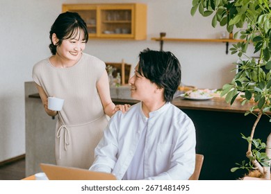 Full remote, full flex, remote work, telecommuting, working from home, working from home, men and women (couples)
 - Powered by Shutterstock - Get 15% off with code: PIKWIZARD15
