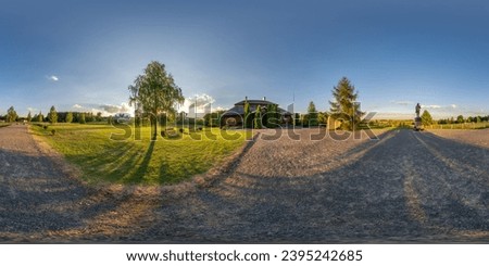 full seamless spherical hdri 360 panorama near homestead palace at sunset in equirectangular spherical projection with zenith and nadir. for VR content