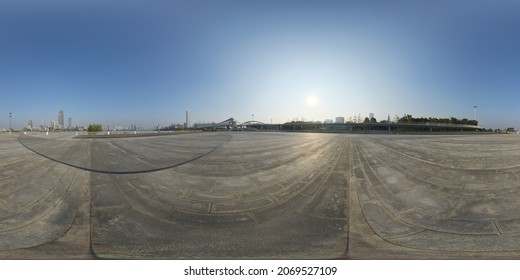 full seamless spherical HDRI panorama 360 degrees angle view on wide road, street. HDRI, environment map, Round panorama, equidistant projection, 3d rendering. ready for VR AR virtual reality content. - Shutterstock ID 2069527109