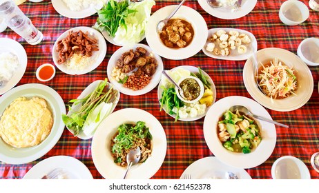 Full Set of Northern Thai Food in Chiangmai, Thailand - Shutterstock ID 621452378
