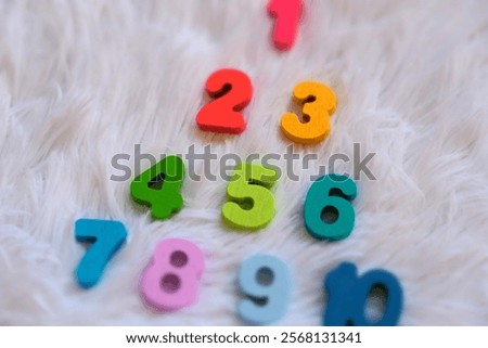 Full set of number , one until ten on white background