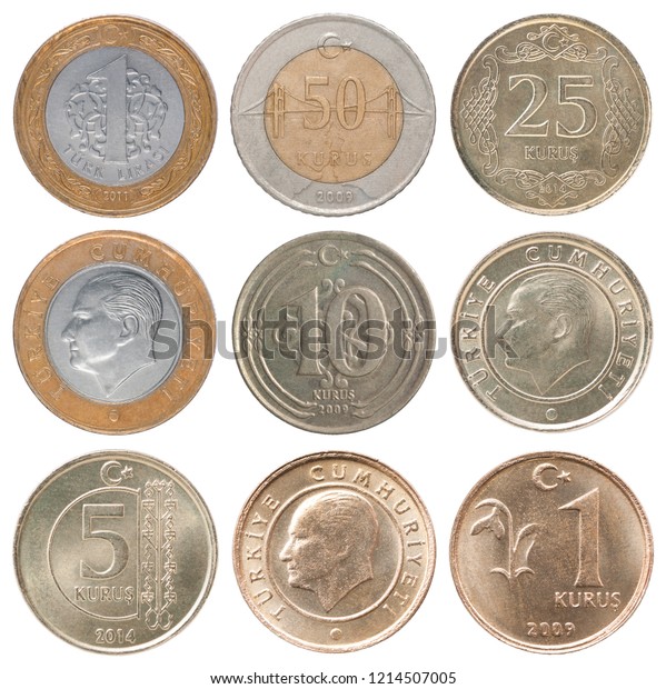 Full Set Turkish Lira Coins Kurus Stock Photo Edit Now