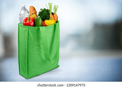 Shopping Bags Groceries Isolated On White Stock Photo (Edit Now) 1451510660