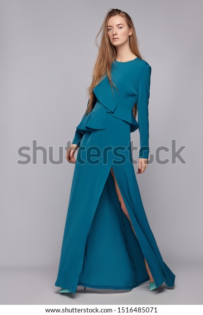 sea blue maxi dress