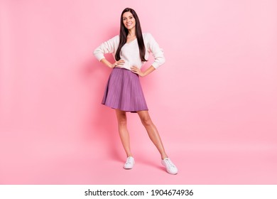 Under pink skirt beautiful girl