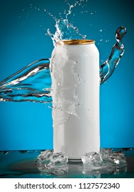 Full White Beer Can Splash