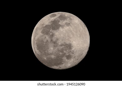 Full Worm Moon Viewed From Southwest US