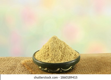 Fuller Earth Or Multani Mitti For Herbal Ayurvedic Face Pack In Blur Background