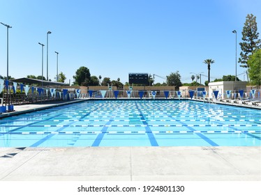 FULLERTON, CALIFORNIA - 21 MAY 2020: Aquatic Center On The Campus Of Fullerton College.