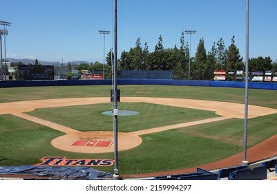 FULLERTON CALIFORNIA - 22 MAY 2020: Goodwin Field From Behind Home Plate, On The Campus Of California State University Fullerton, CSUF.