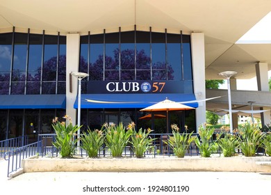 FULLERTON CALIFORNIA - 23 MAY 2020: Club 57 On The Campus Of Cal State Fullerton Is The Universitys Faculty Staff Lounge, Located In Room 109 Of Titan Shops. 