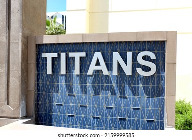 FULLERTON CALIFORNIA - 23 MAY 2020: Titans Sign On The Campus Of California State University Fullerton, CSUF.