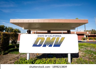 Fullerton, California USA - January 16, 2020 DMV Office in Fullerton California Front of Building