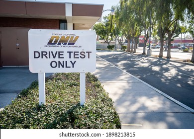 Fullerton, California USA - January 16, 2020 DMV Office In Fullerton California Drive Test Only Line