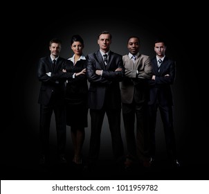 Full-length Portrait Of Group Of Business People