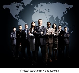 Full-length Portrait Of Group Of Business People