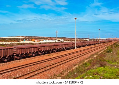 Fully Loaded Iron Ore Trucks, Part Of Train With 342 Wagons, Near Saldanha Bay, South Africa