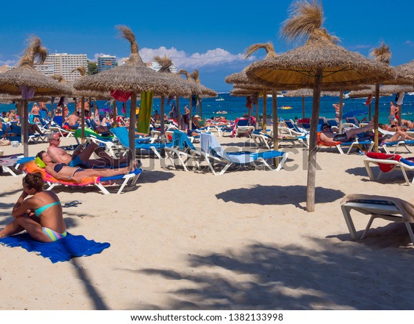 Fully Occupied Beach On Playa De Stock Photo Edit Now